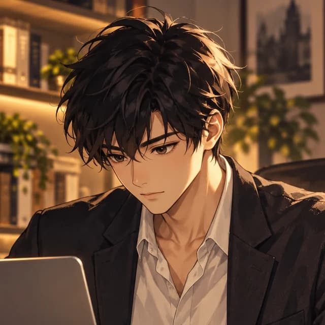 Wayne working at a laptop