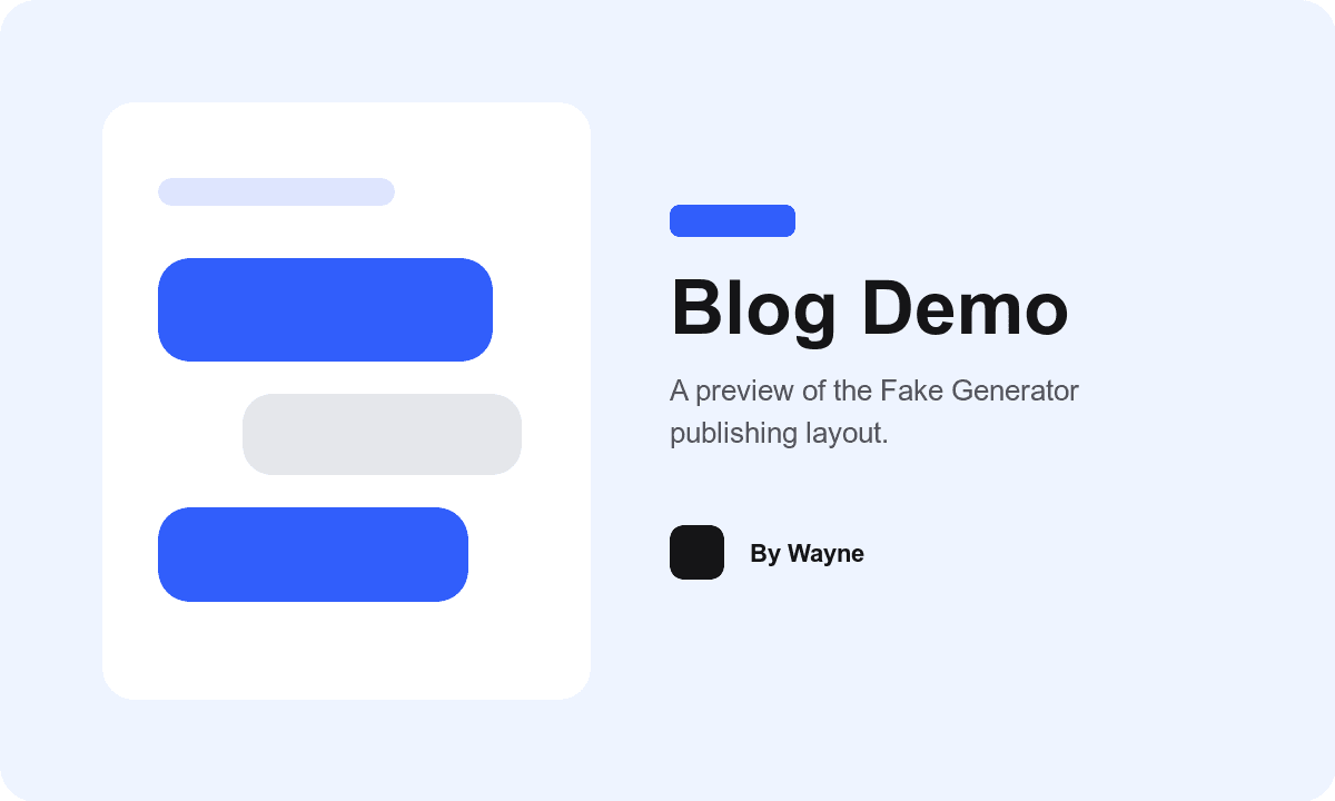 Fake Generator blog demo cover